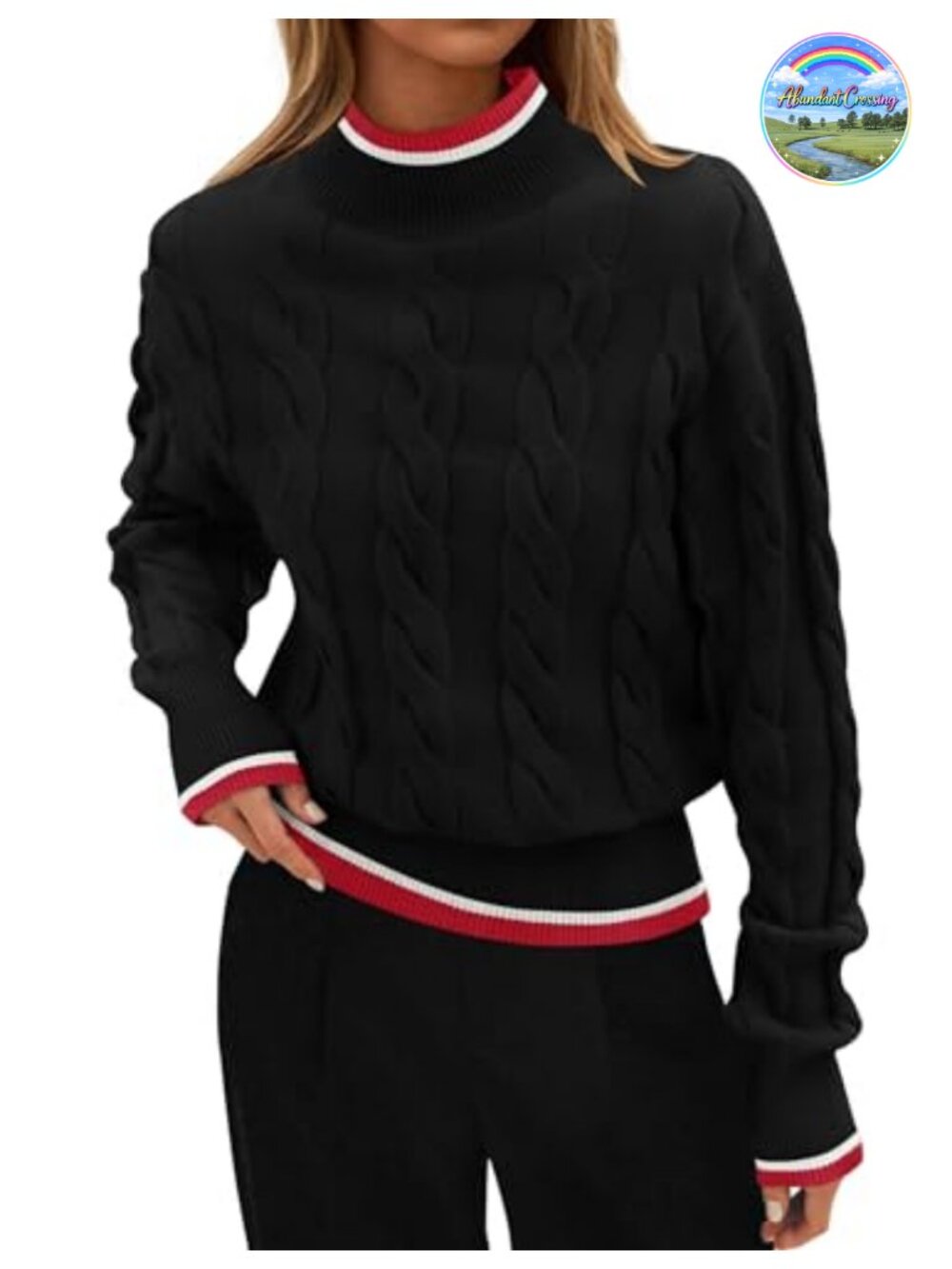 Chunky Knit Turtleneck Pullover Sweater for Women Viscose Blend